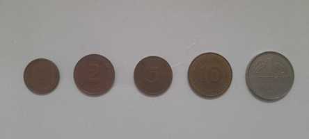 5 monet niemieckich z lat siedemdziesiątych XX-go wieku