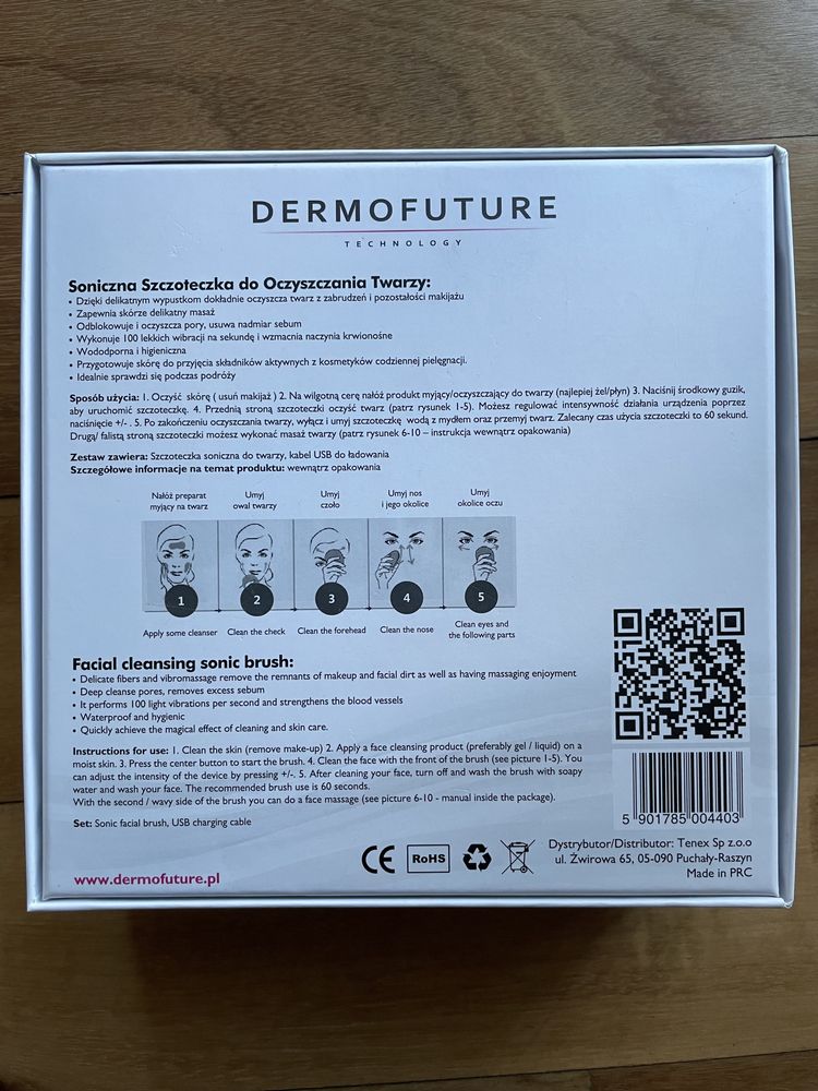 Szczoteczka soniczna do twarzy DERMOFUTURE niebieska nowa