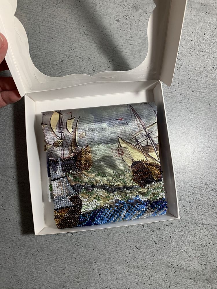 Корабль удачи , море в картине  вышивка