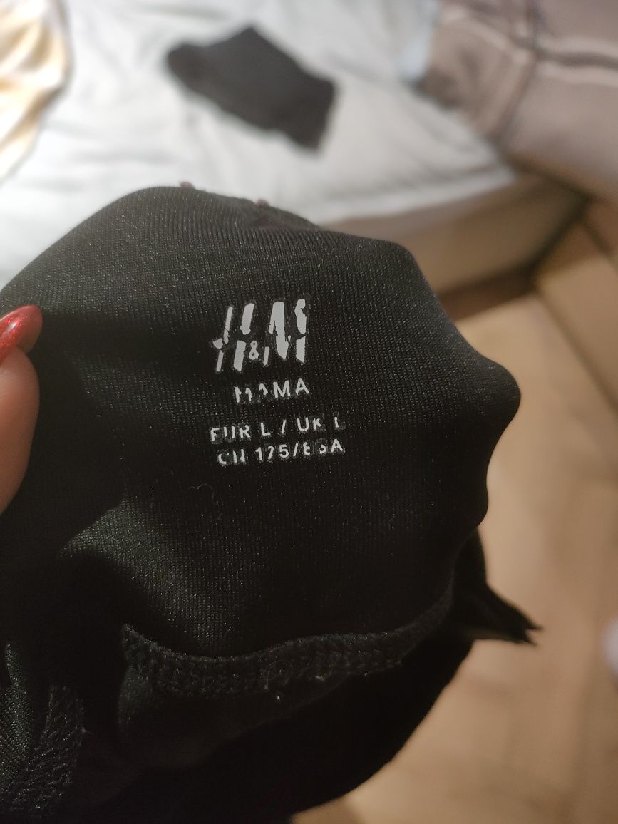 Leginsy H&M mama ciążowe L + rajstopy