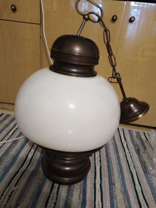 Duża Lampa żyrandol okrętowa sufitowa uszkodzony klosz