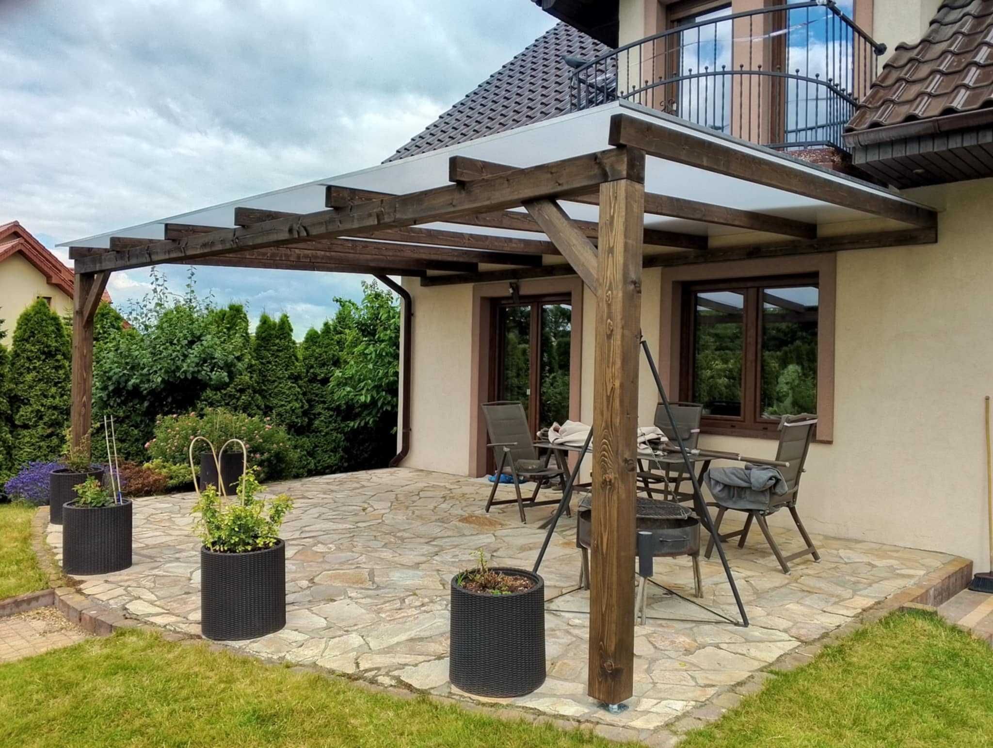Zadaszenie tarasu 6x3, pergola tarasowa, taras poliweglan, montaż