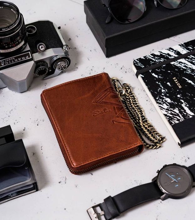 skórzany portfel męski na zamek - peterson