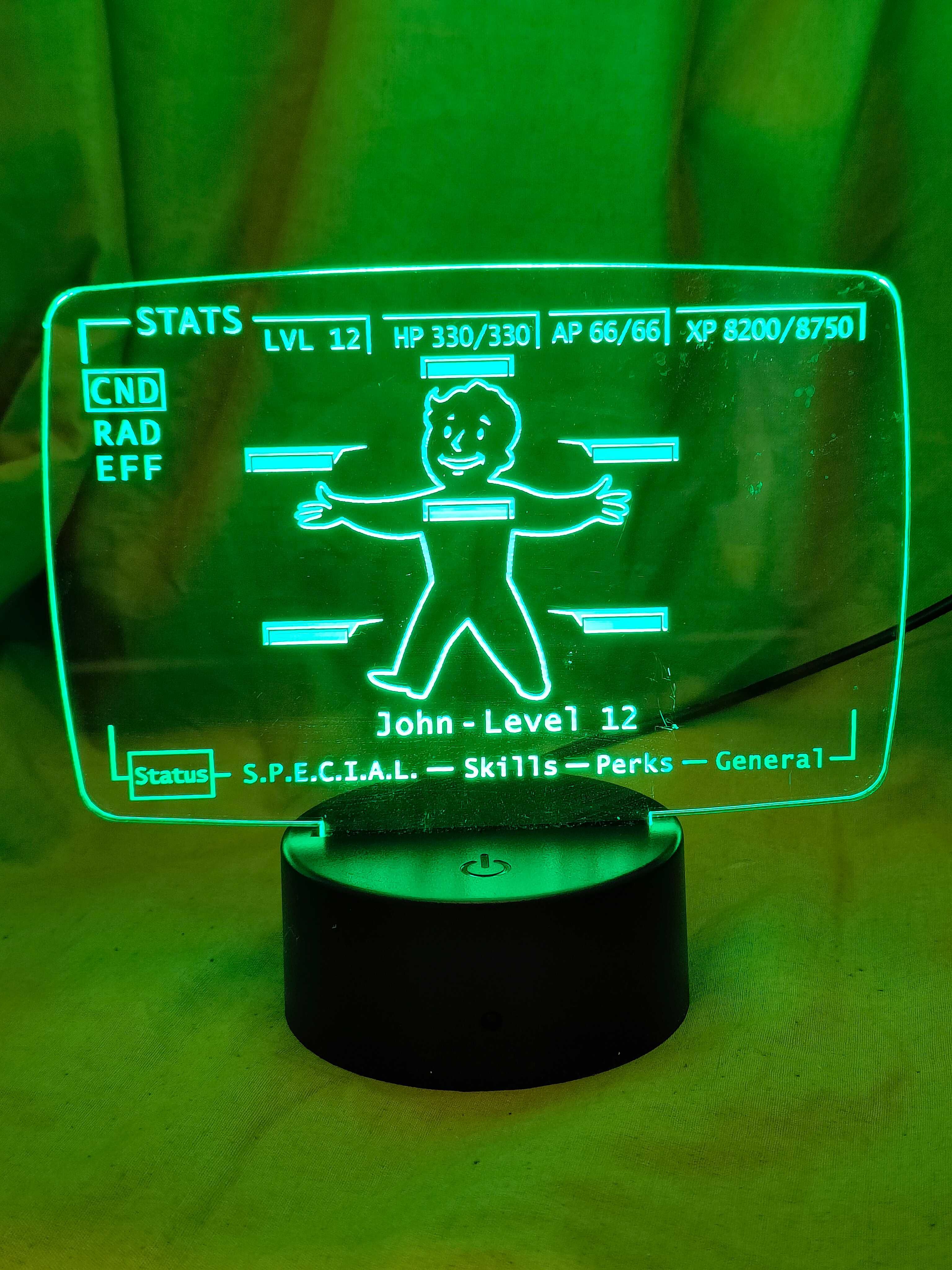 Lampka Pipboy Fallout RGB