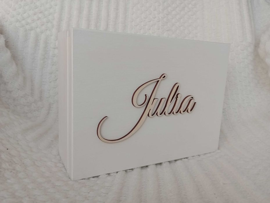 Prezent na komunie,skrzynka na świecę,biblię,różaniec,albę.