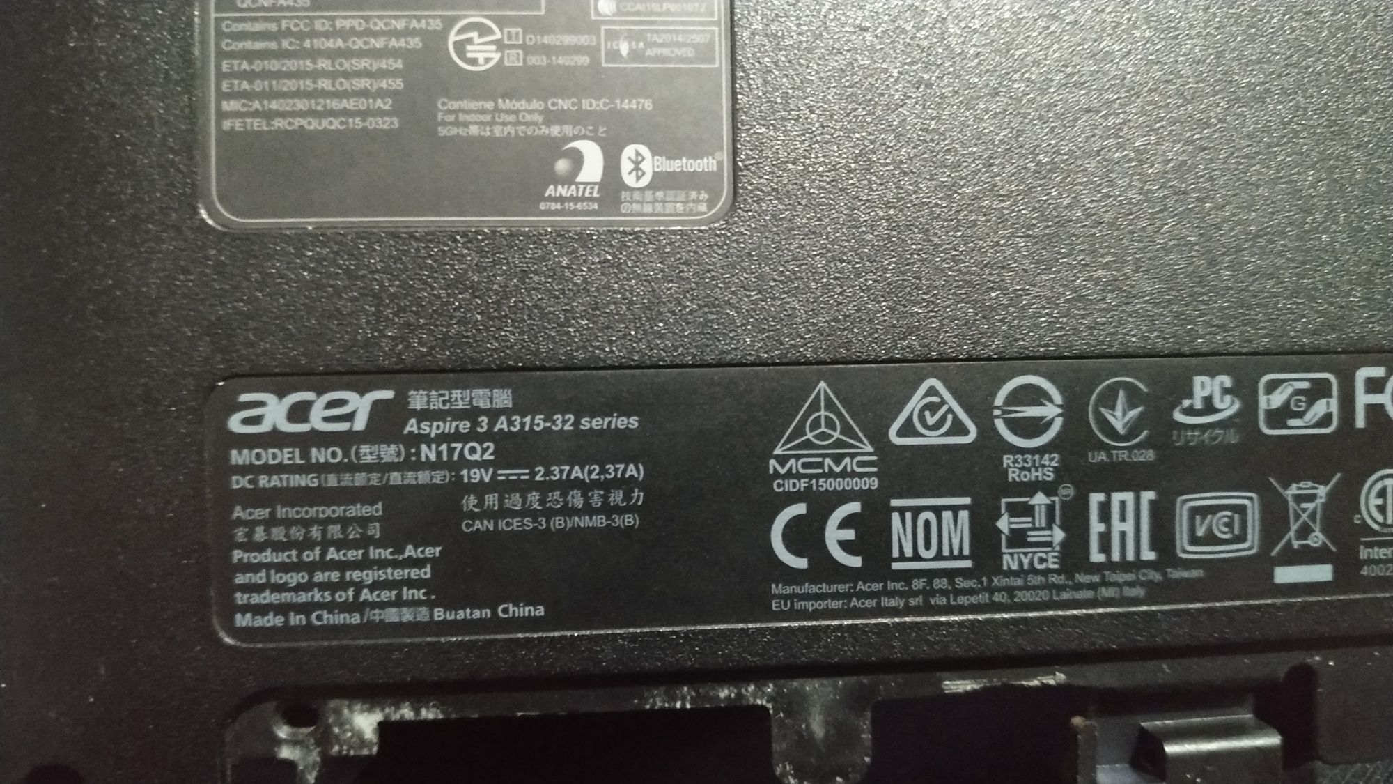Ноутбук Acer Aspire 3 A315-32 (N17Q2) по запчастинах