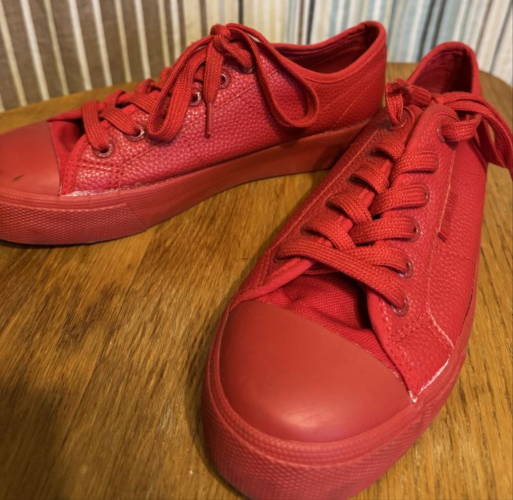 Trampki BIG STAR z czerwonej eco skórki