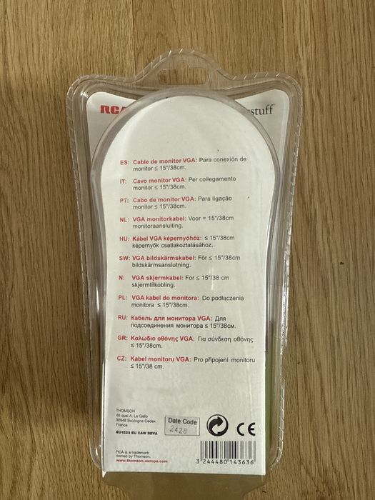 Kabel monitorowy Nowy VGA DB 15 Thomson