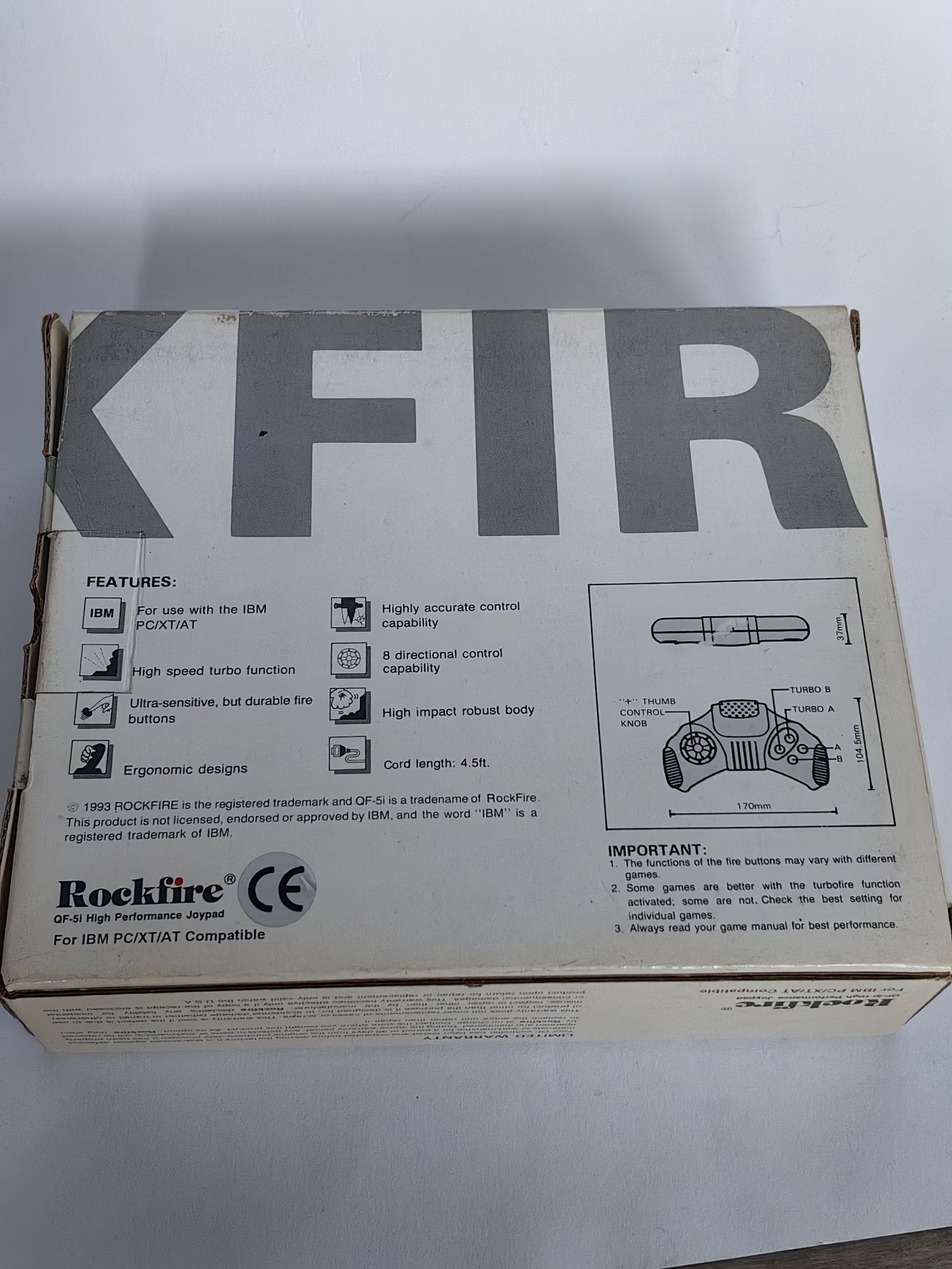 Pad rockfire QF-5 PC XT AT IBM nieużywany z pudełkiem Rarytas
