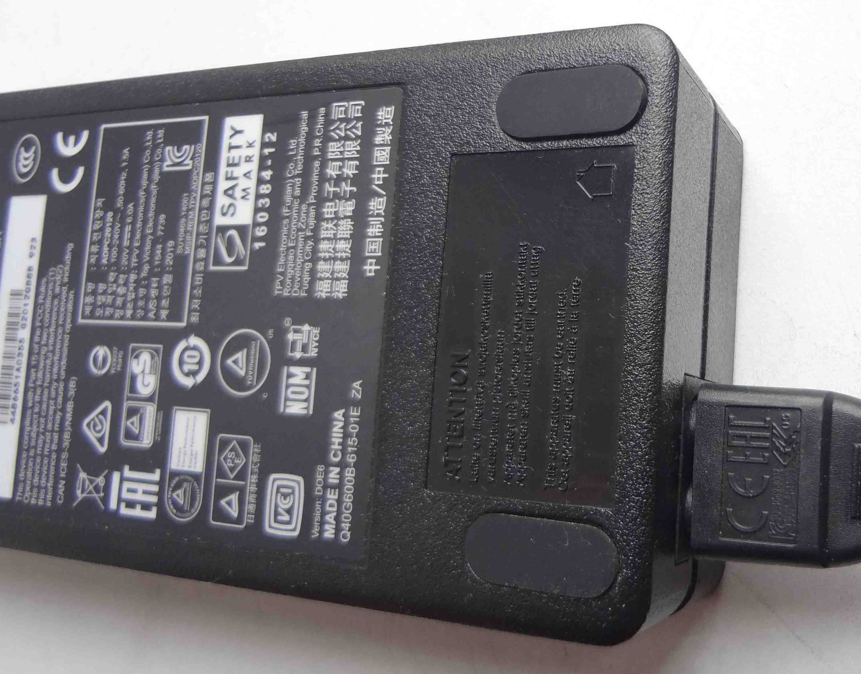 Зарядное устройство 20V 6A ADPC20120 адаптер