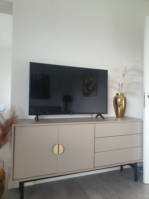 Komoda i szafki nocne 2 sztuki beż cappuccino kaszmir