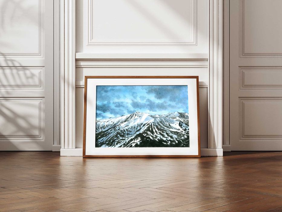 Tatry o zmierzchu akwarela - wydruk Giclee A4