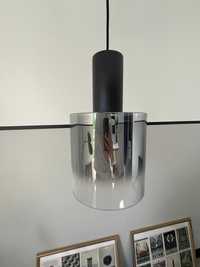 Komplet lamp 1 punktowych loft czarna szkło i metal - 3 sztuki