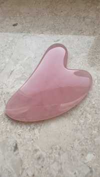Скребок Гуаша розовый кварц 8 см