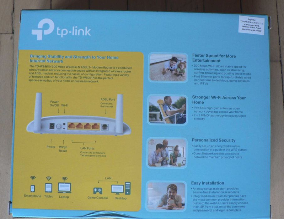 Modem Router tp-link 300 Mbs Wi-Fi  ADSL2+