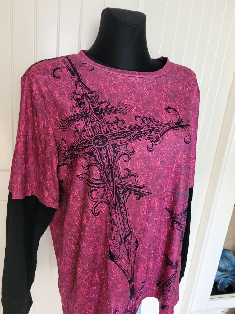 Bluzka M krzyże goth emu grunge