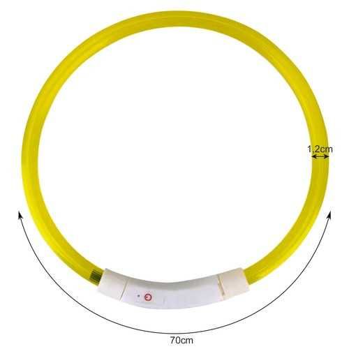 Obroża dla Psa Kota Świecąca LED USB Regulowana 70 cm Ładowana