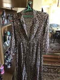 Платье леопард в пол