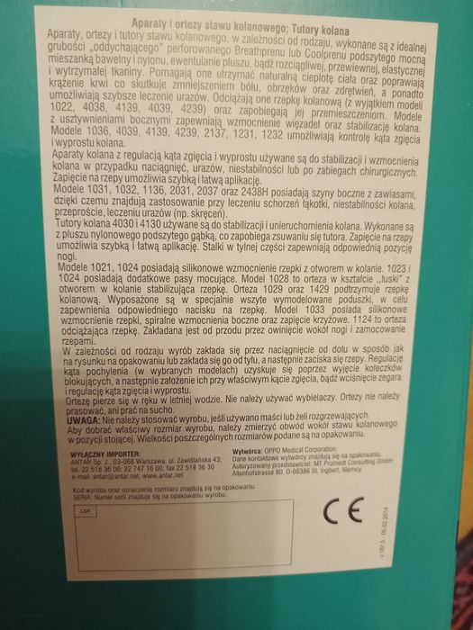 Orteza stawu kolanowego nowa