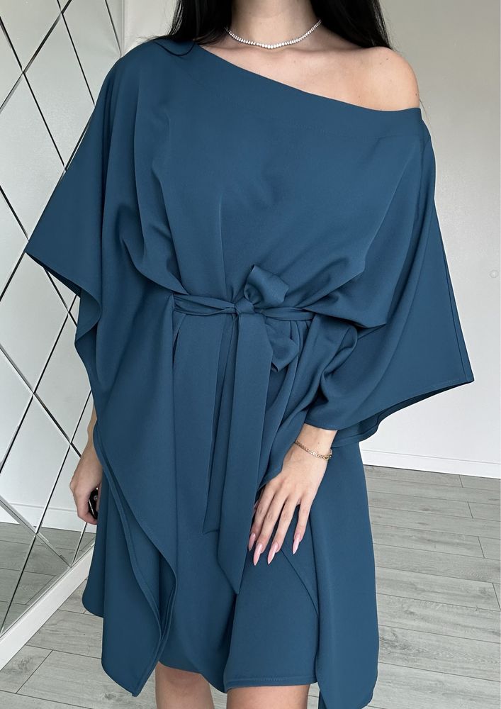 Sukienka kimono szafir oversize