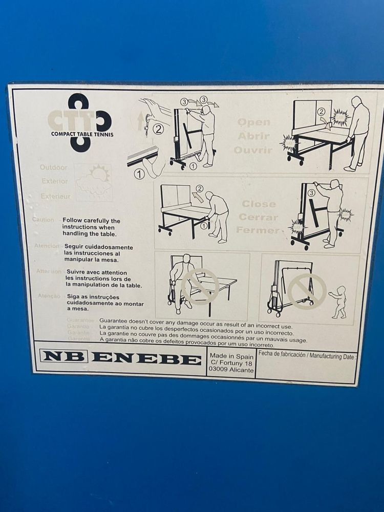 Mesa de ping pong que fecha