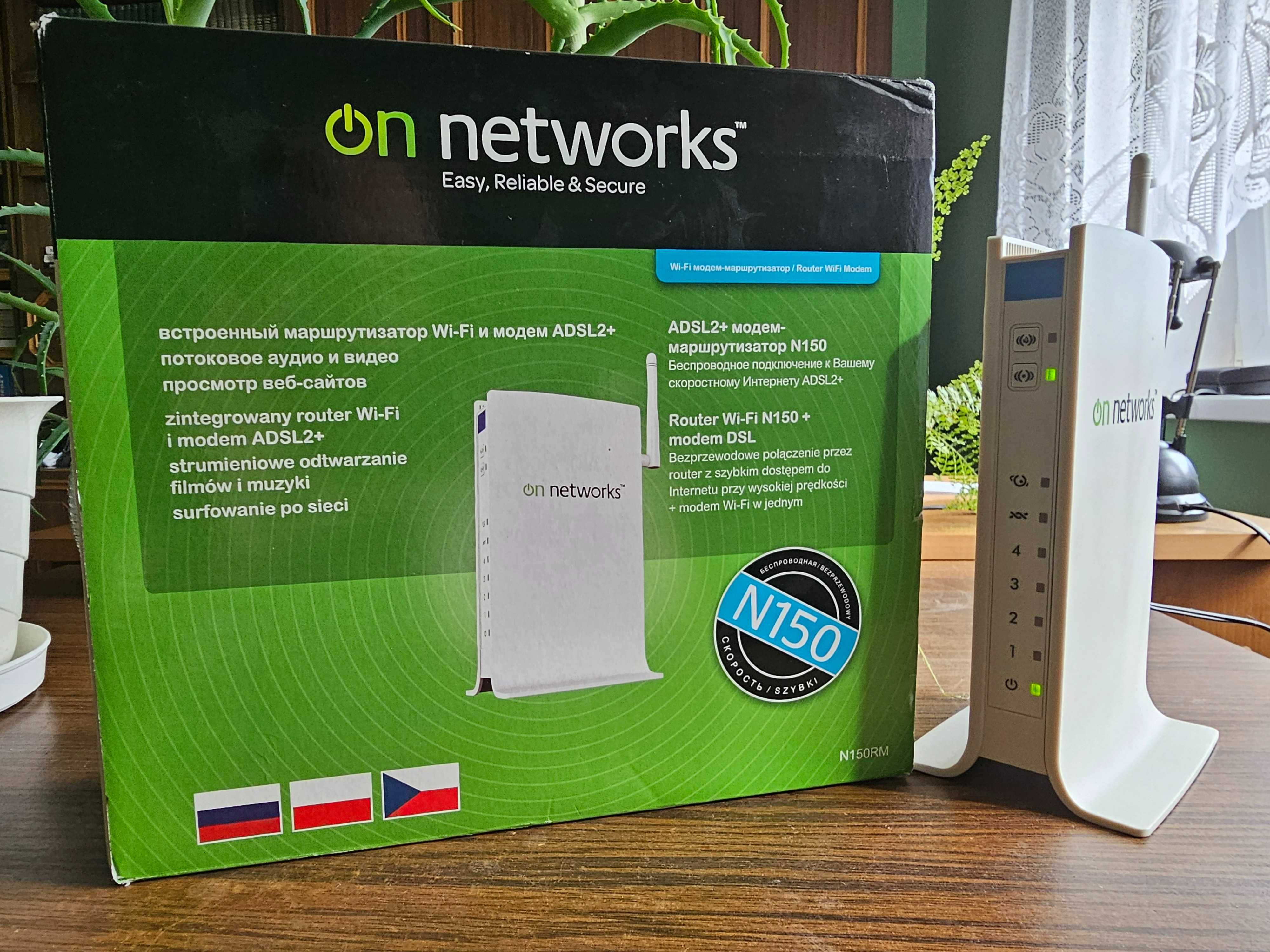 On Networks Router Wi-Fi N150 + modem ADSL