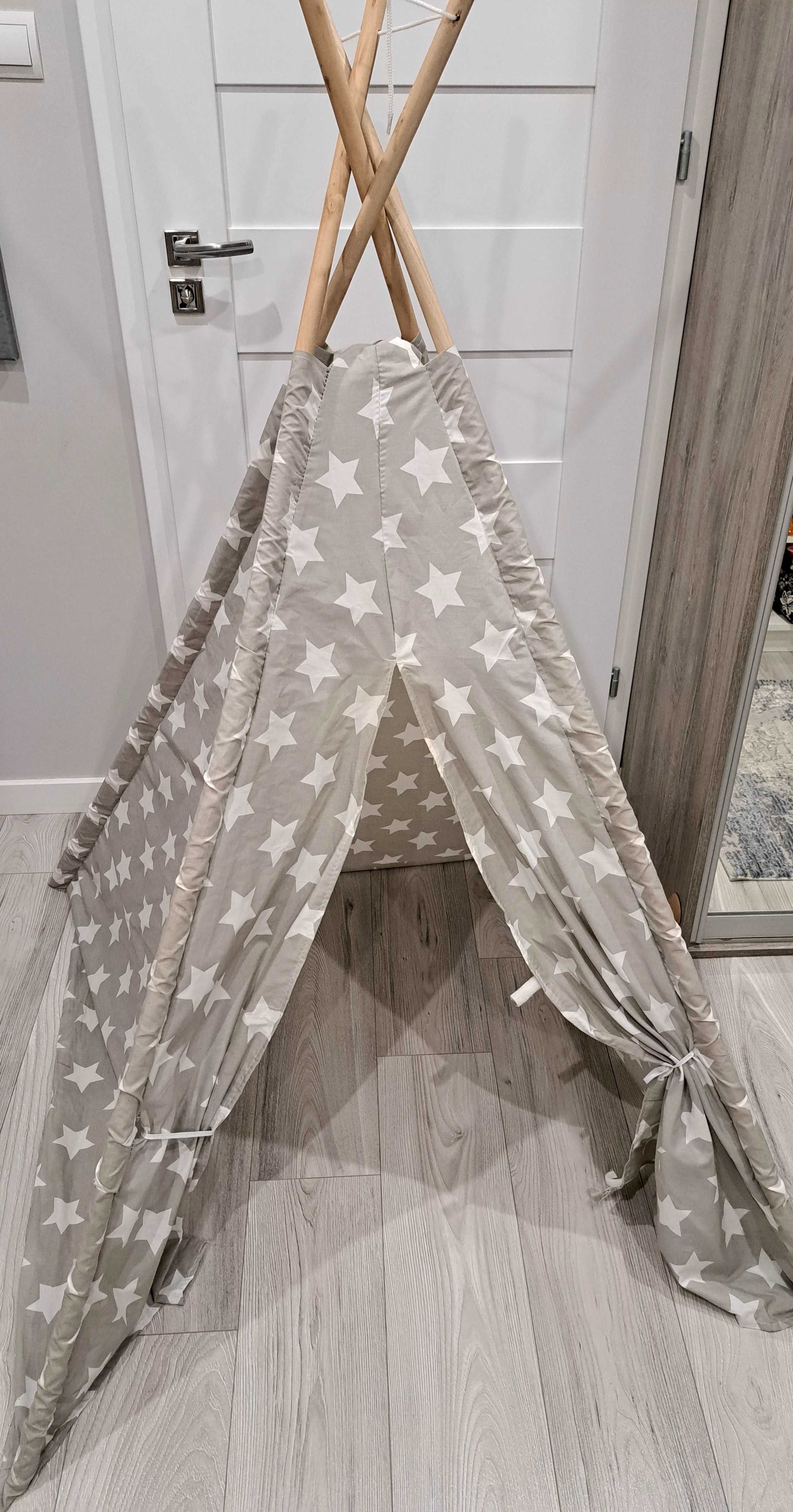 Namiot tipi szary w gwiazdki dla dziecka