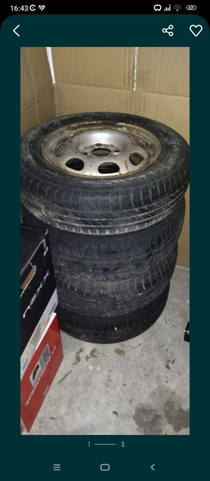 4 jantes com pneus 4x100 r13