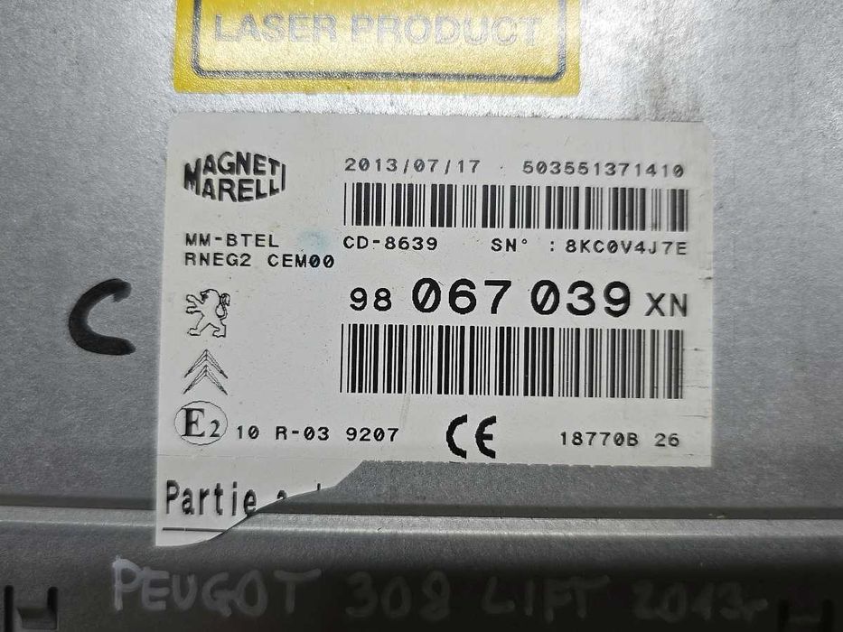 Radio RT6 RNEG2 Nawigacja Bluetooth PEUGEOT 3008/5008/ Citroen C5 X7