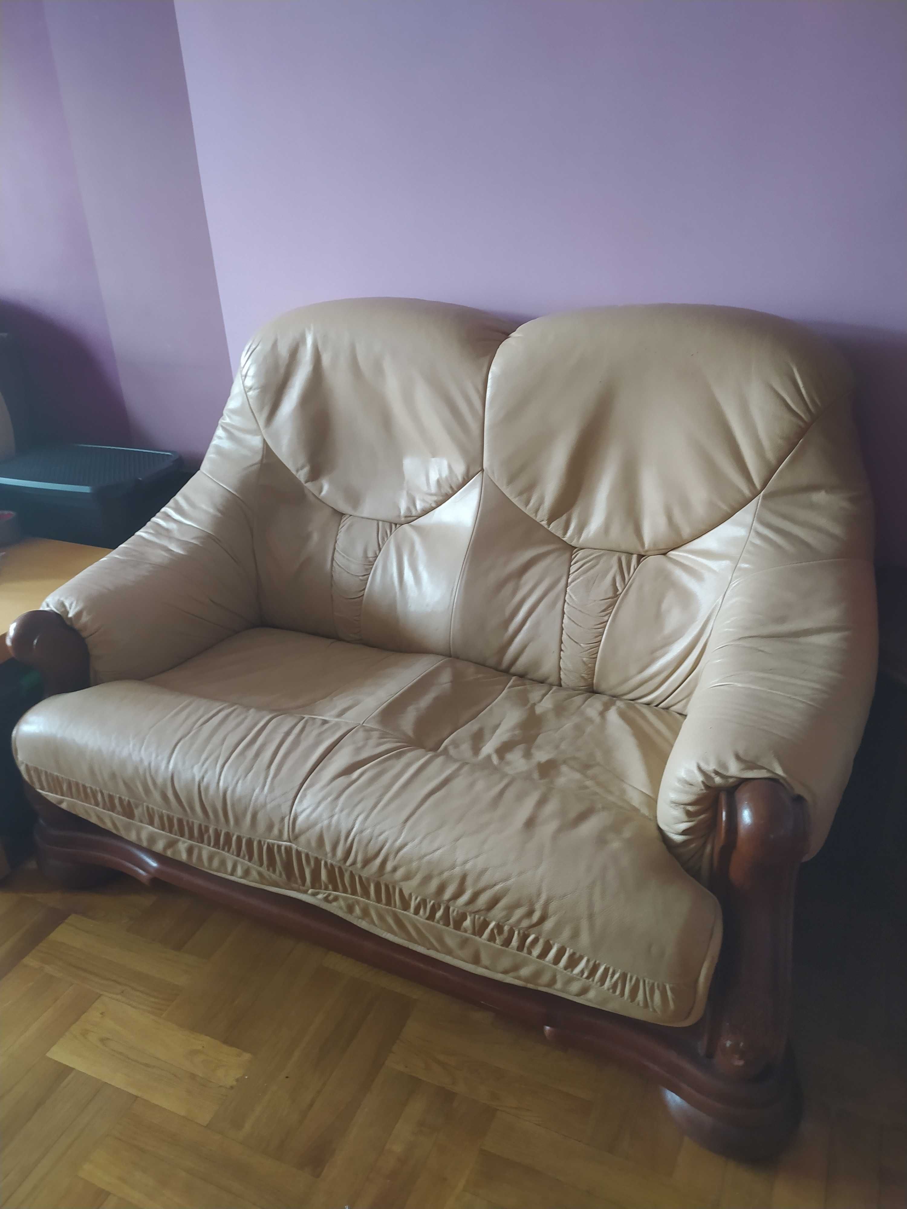 Sofa rozkładana 3-osobowa + 2 -  zestaw wypoczynkowy KLER jasny beż