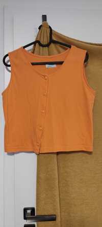 pomarańczowa bluzka bez rękawów vintage