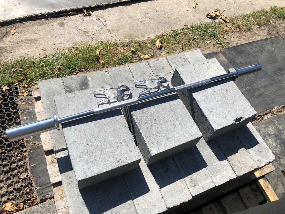 Gryf Olimpijski Barbell 120cm 50mm + zaciski sprężynowe