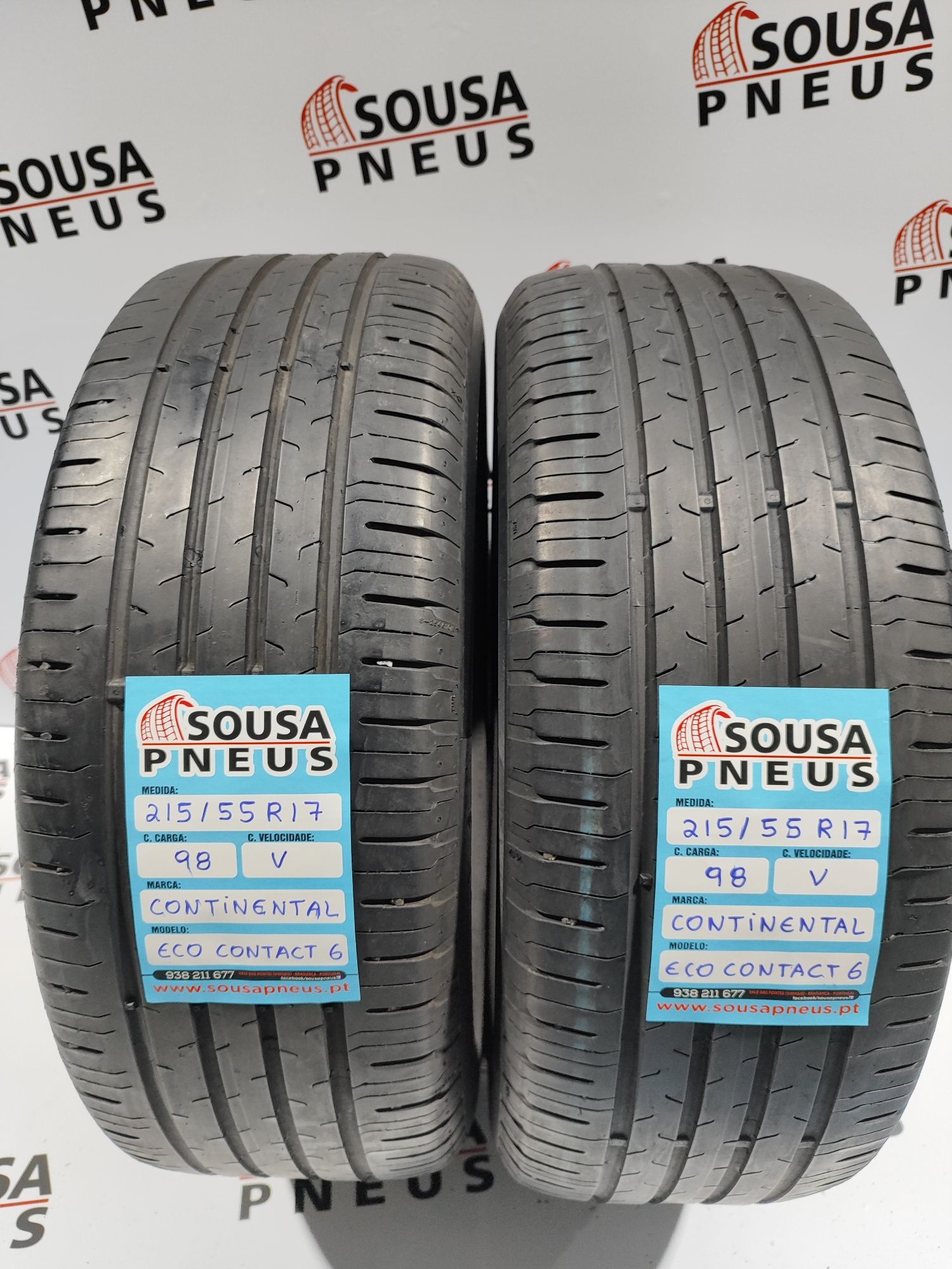 2 pneus semi novos 215-55R17 Continental - Oferta dos Portes