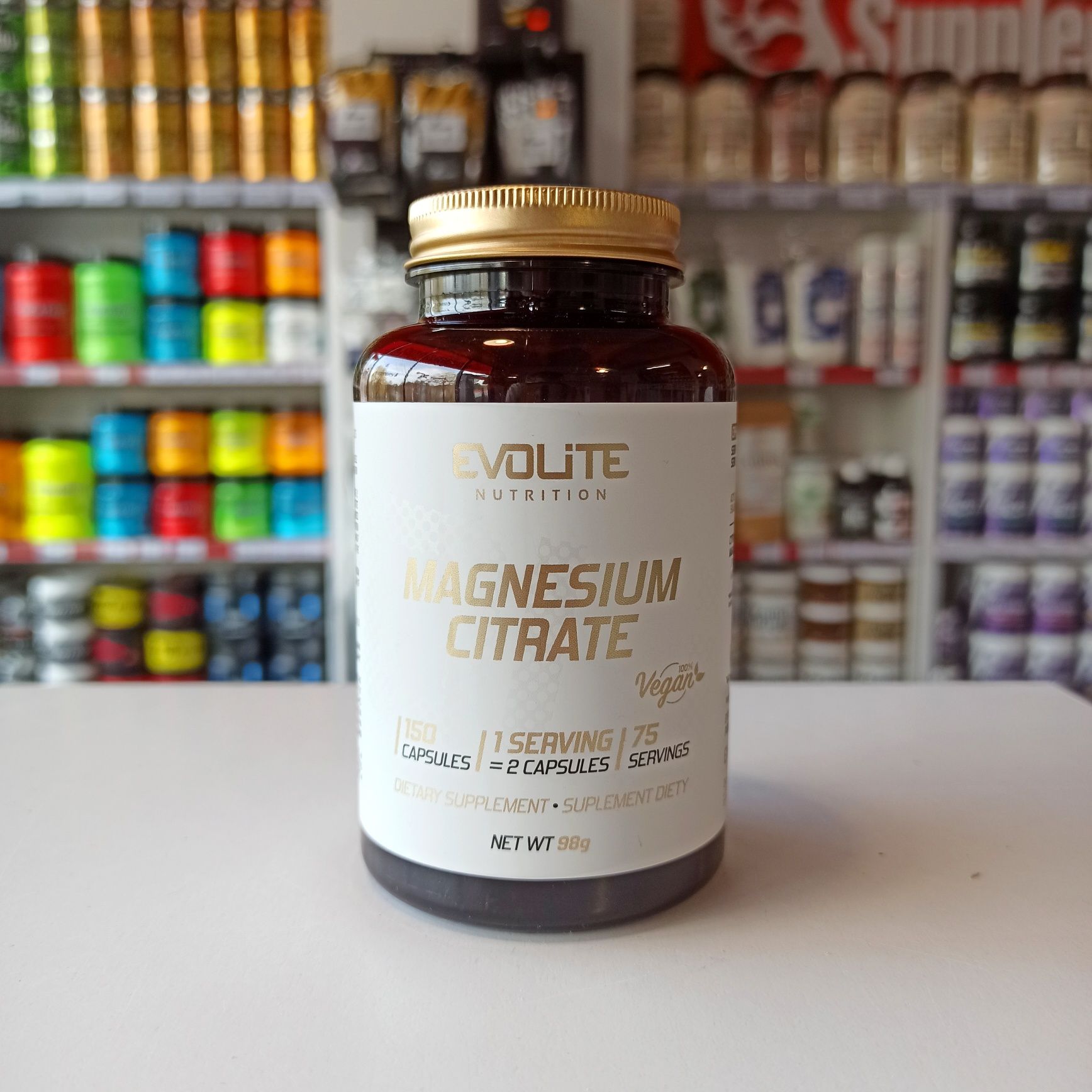 Evolite Magnesium Citrate 150kaps Cytrynian Magnezu, Magnez Skurcze