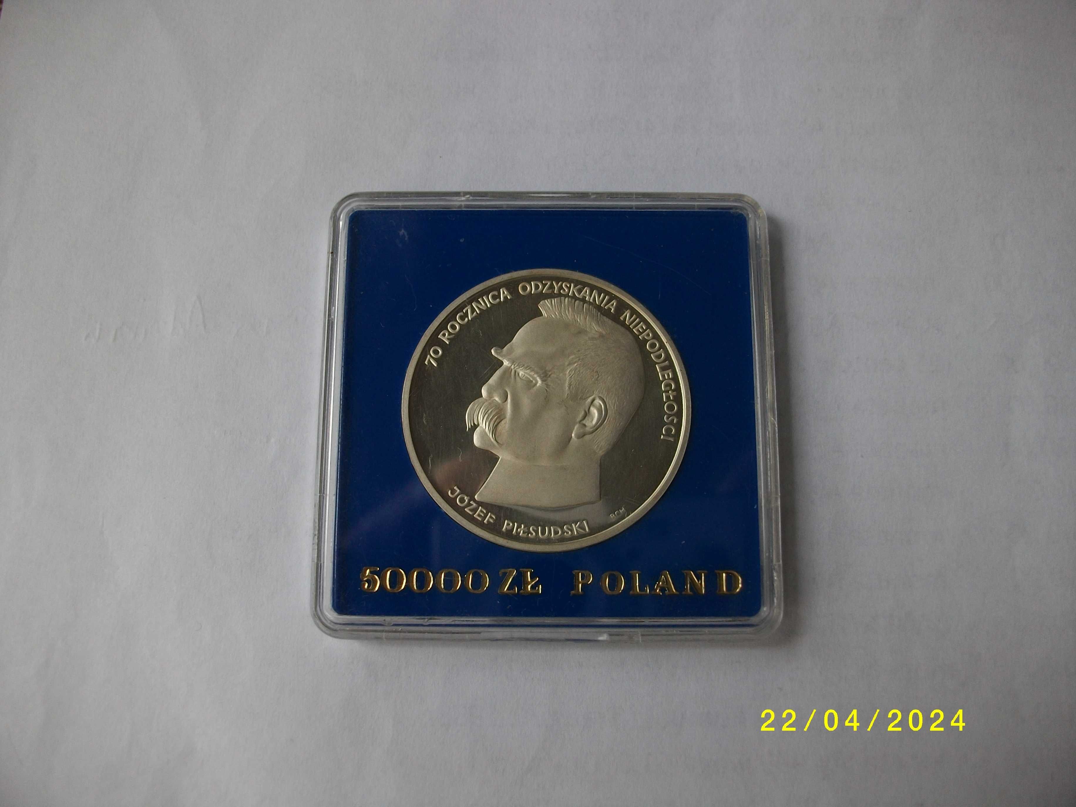 50000 złotych 1988 - Józef Piłsudski (lustrzanka