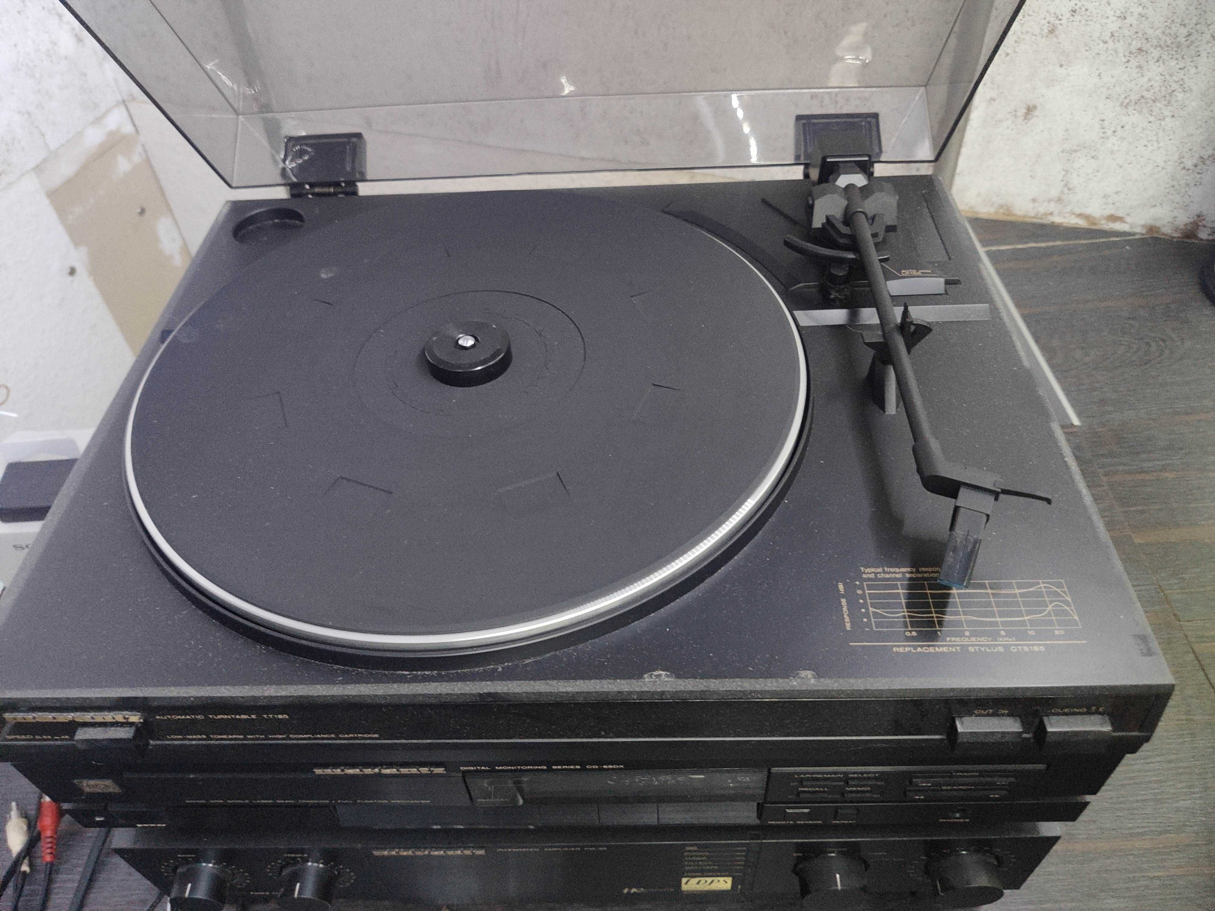 marantz pm-25 wieża gramofon tt-185, cd 65-dx