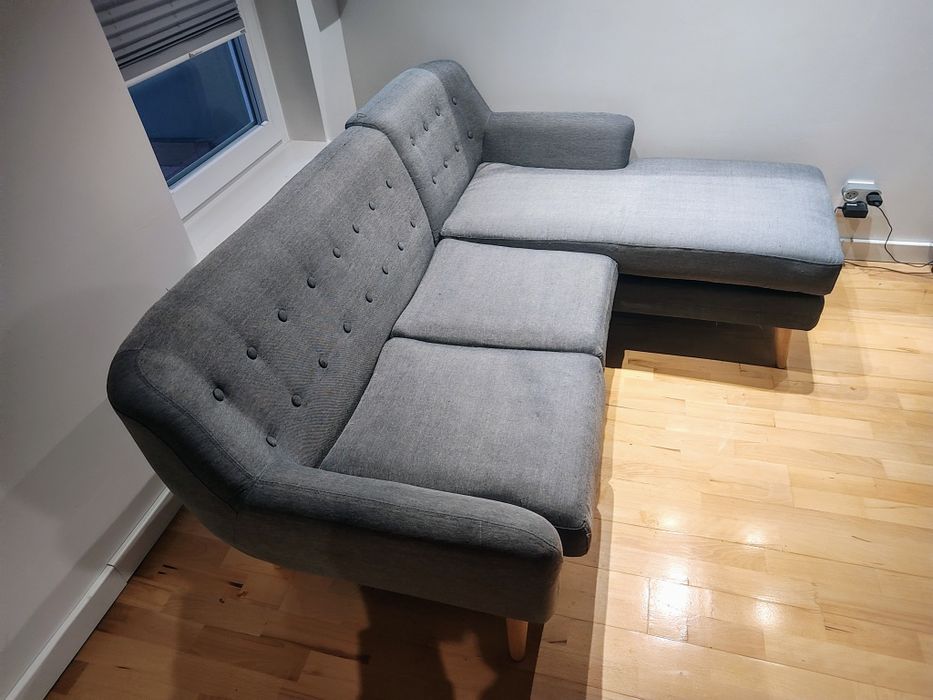 Narożnik dla 3 osób MOTALA 176x138 cm Jasnoszary Lewostronny Beliani