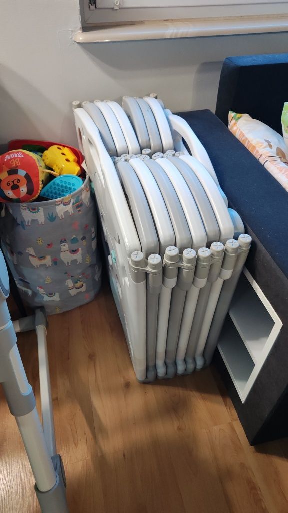 Kojec składany modułowy 12+2 dla dzieci - SZARY