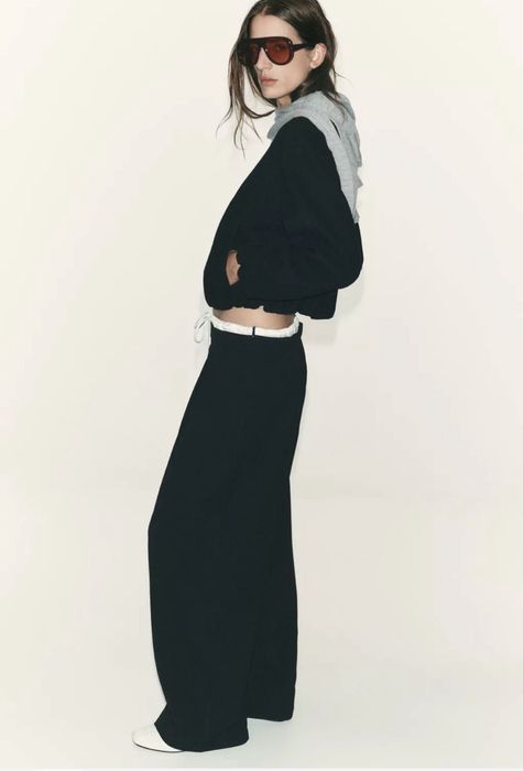 Штани брюки з подвійним поясом Zara S