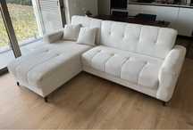 Sofá com chaise longue e cama