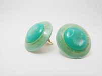 zielone klipsy Vintage lata 80' nefryt klipsy onyx Vintage