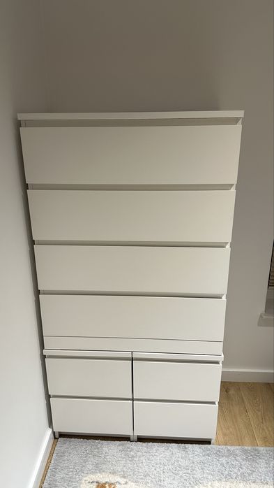 Komoda Malm Ikea oraz dwie szafki nocne Malm