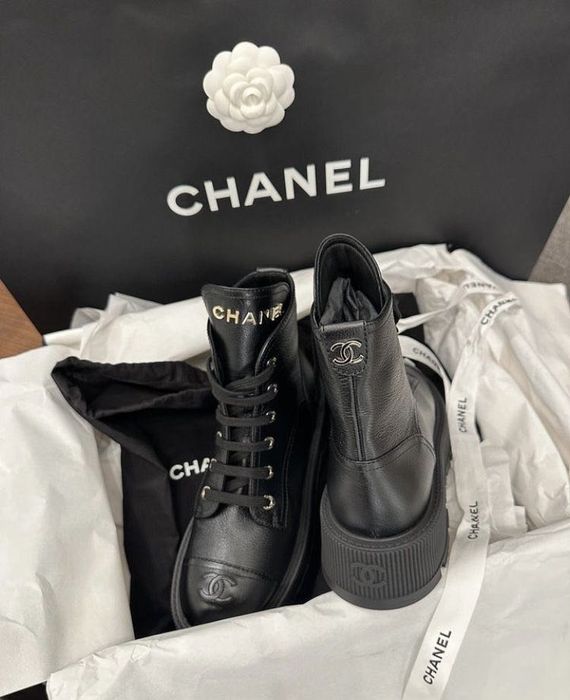 Botki skórzane damskie CHANEL