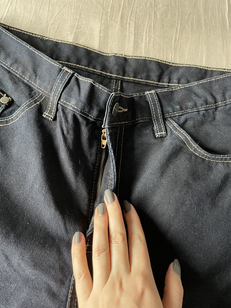 Granatowe spodnie męskie jeansy 35/32