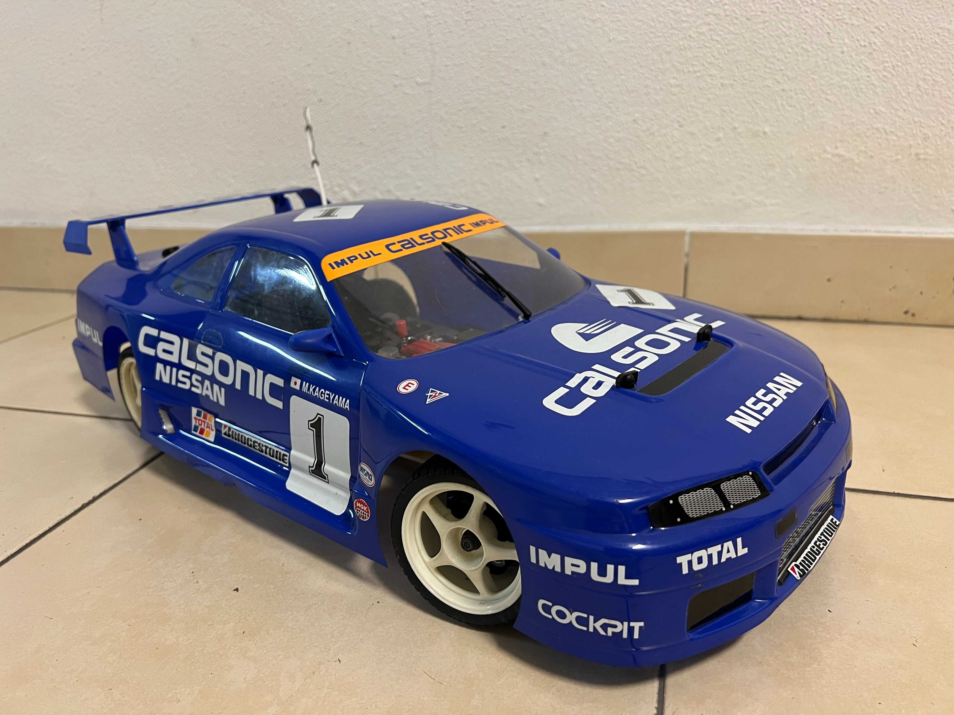 Carro RC Kyosho SuperTen 1/10 GP 4WD Nissan CALSONIC Skyline [usado]