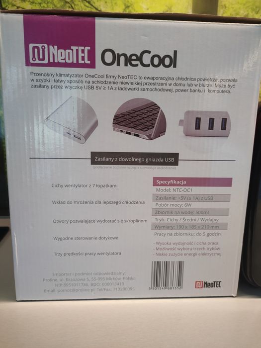 Klimator NeoTec OneCool z pojemnikiem na lód - idealny na gorące dni!