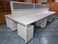 Biurko 6 stanowiskowe typu Bench Maro 420x160 białe - duża ilość