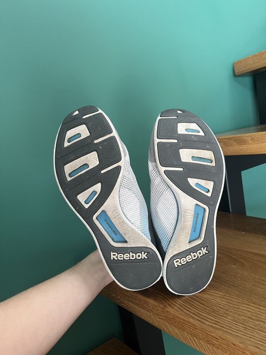Buty sportowe damskie reebok białe do biegania sport niebieskie