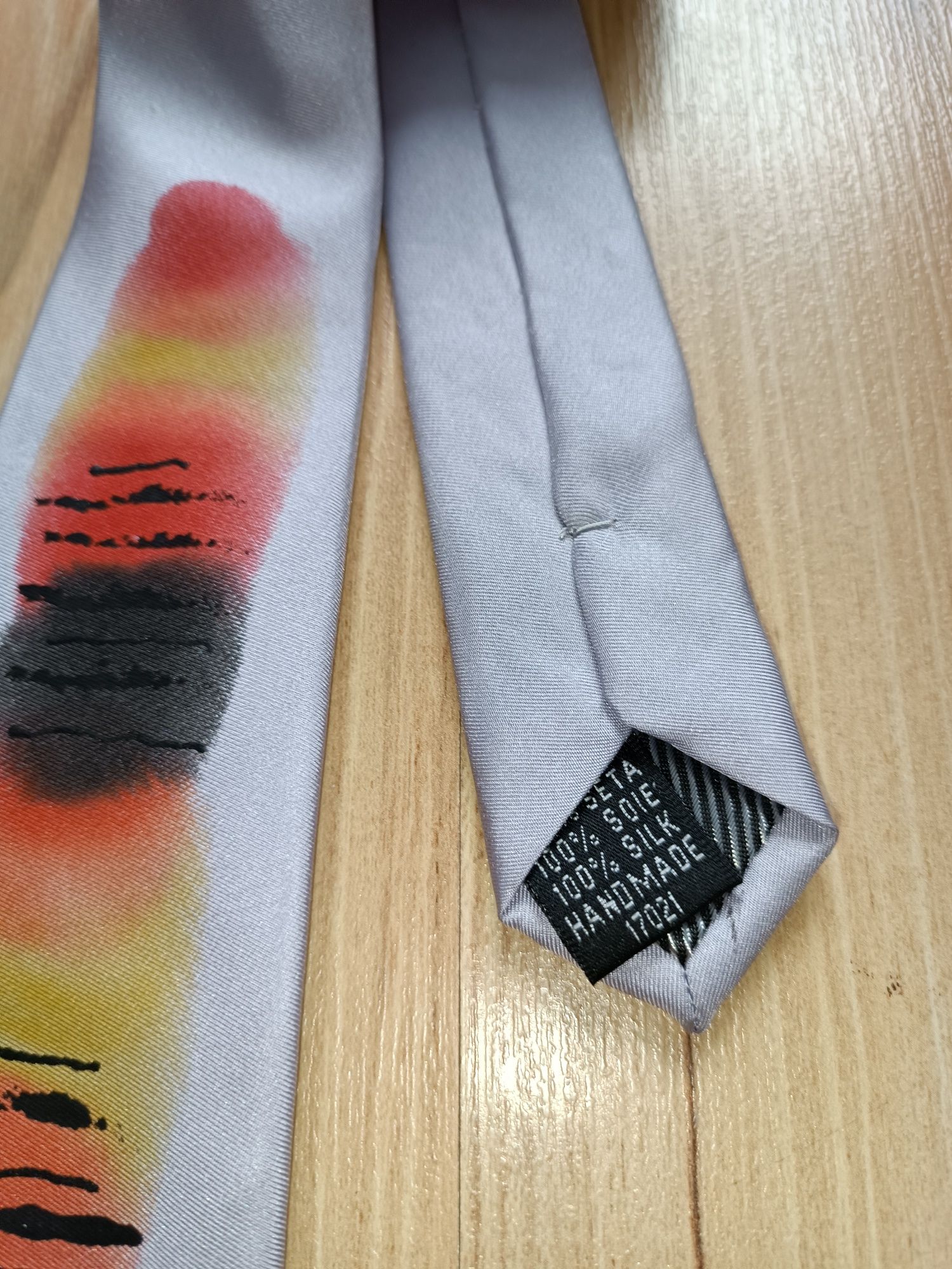 Krawat ręcznie malowany LONDON 100%jedwab Lorna NEARY koty