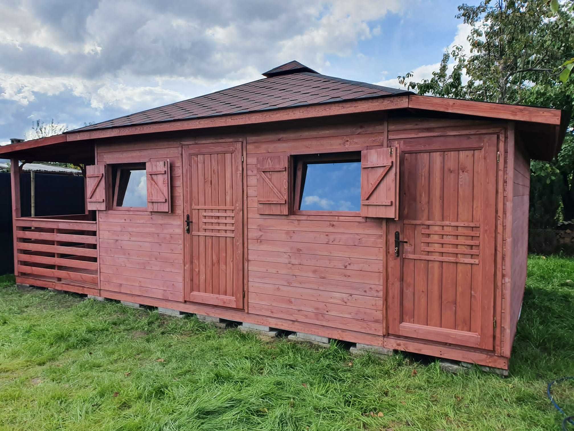 Domek drewniany narzędziowy,gospodarczy,ogrodowy,magazyn,taras, 4x4m